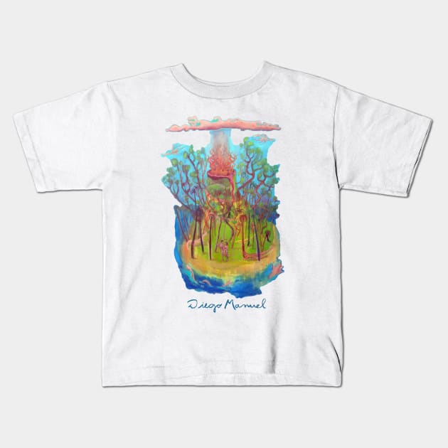 Wild Island  B Kids T-Shirt by diegomanuel